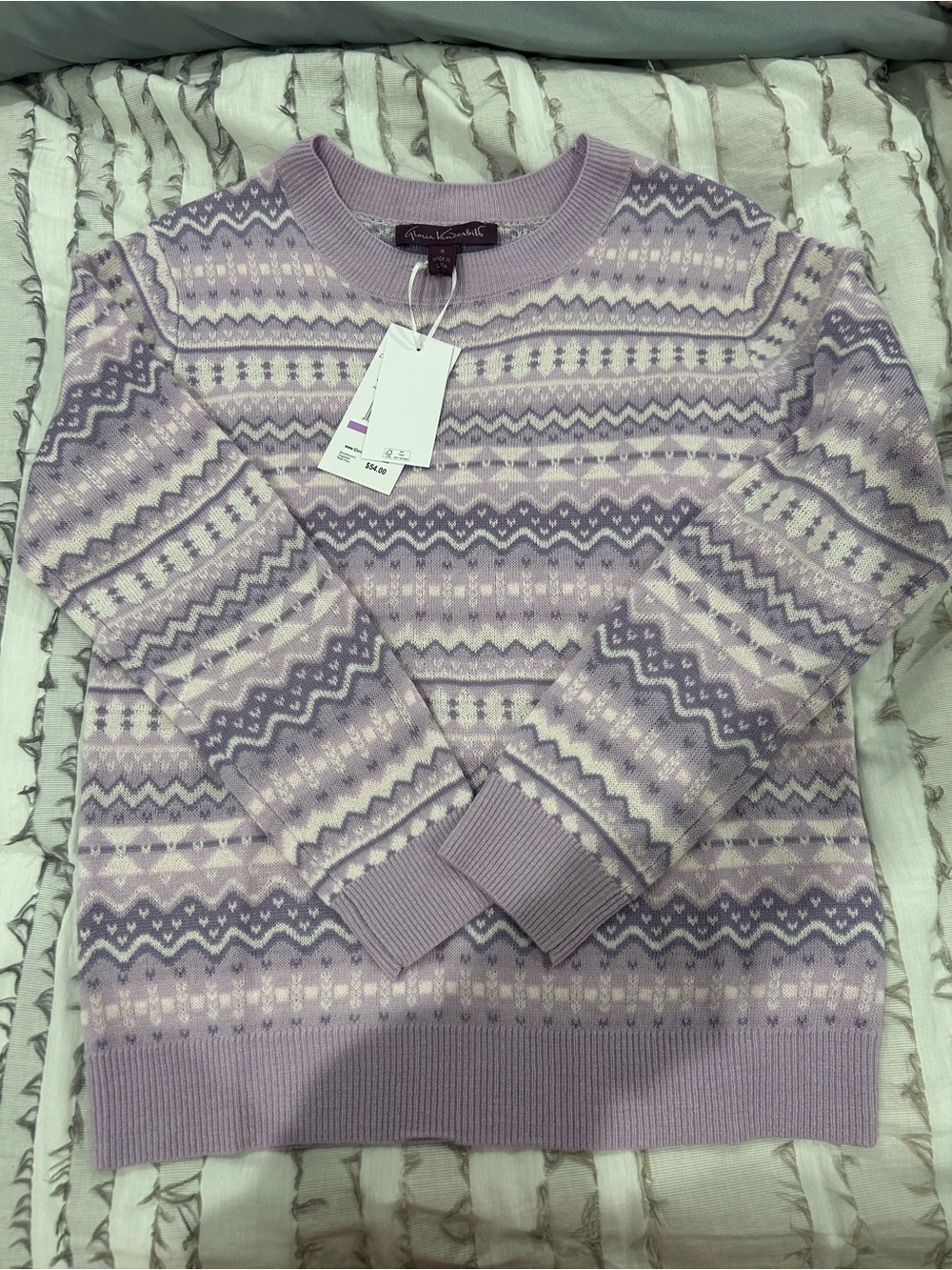 Gloria Vanderbilt Lavender Crewneck Sweater